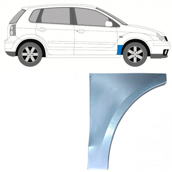 Pannello di riparazione parafango anteriore per Volkswagen Polo 2001-2009 / Destra 9107