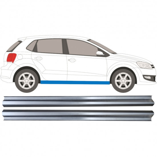Pannello di riparazione sottoporta lamiera per Volkswagen Polo 2009-2017 / Sinistra / Destra / Sinistra+Destra / Set 12910