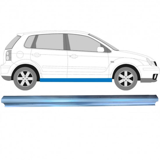 Pannello di riparazione sottoporta lamiera per Volkswagen Polo 2001-2009 / Sinistra = Destra (simmetrico) 8933