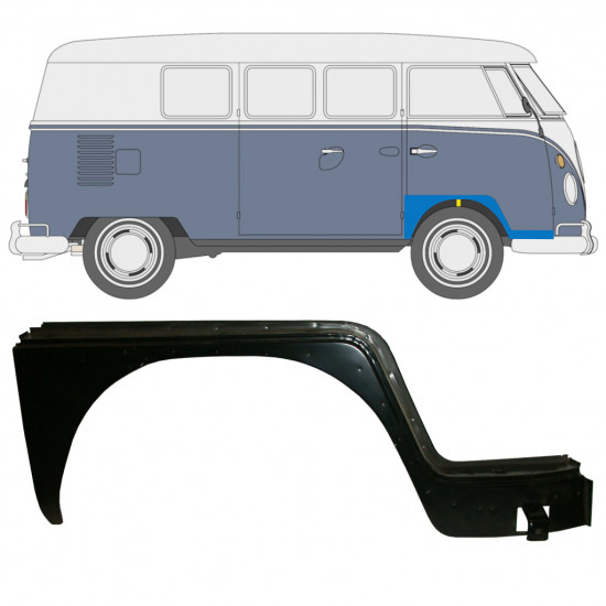 Pannello di riparazione sottoporta anteriore per Volkswagen Transporter T1 1950-1967 / Destra 12731