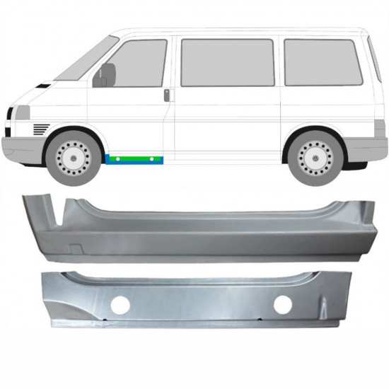 Pannello di riparazione interno ed esterno sottoporta anteriore per Volkswagen Transporter T4 1990-2003 / Sinistra / Set 9906
