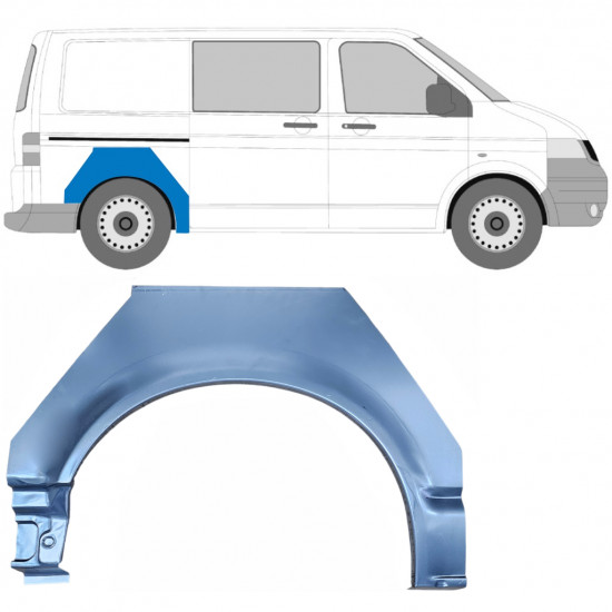 Pannello di riparazione parafango posteriore per Volkswagen Transporter T5 2003-2015 / Destra 5383