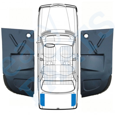 Lamiera riparazione vano bagagli per Mercedes W123 1975-1985 / Sinistra+Destra / Set 10353