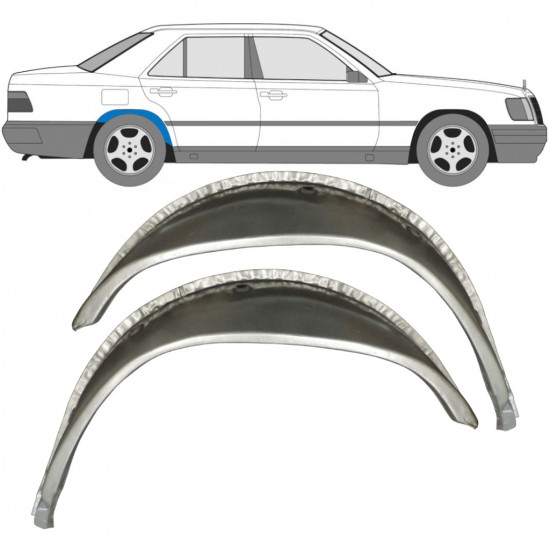 Pannello di riparazione arco ruota posteriore interno per Mercedes E-Class W124 1984-1996 / Sinistra+Destra / Set 9652