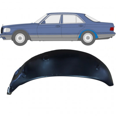 Pannello di riparazione arco ruota posteriore interno per Mercedes S-Class W126 1979-1991 / Sinistra 7867