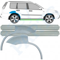 Pannello di riparazione sottoporta e parafango posteriore per Nissan X-Trail 2001-2007 / Sinistra+Destra / Set 9638