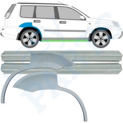 Pannello di riparazione sottoporta e parafango posteriore per Nissan X-Trail 2001-2007 / Sinistra+Destra / Set 9638