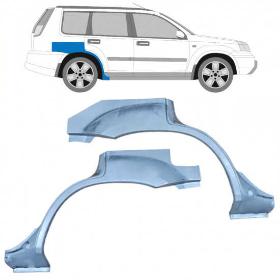 Pannello di riparazione parafango posteriore per Nissan X-Trail 2001-2007 / Sinistra+Destra / Set 10129