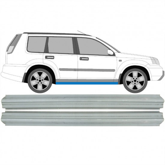 Pannello di riparazione sottoporta lamiera per Nissan X-Trail 2001-2007 / Sinistra+Destra / Set 10599