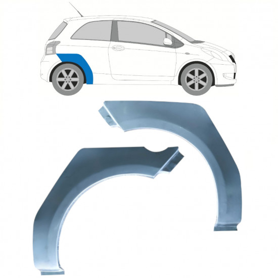 Pannello di riparazione parafango posteriore per Toyota Yaris 2006-2011 / Sinistra+Destra / Set 11446