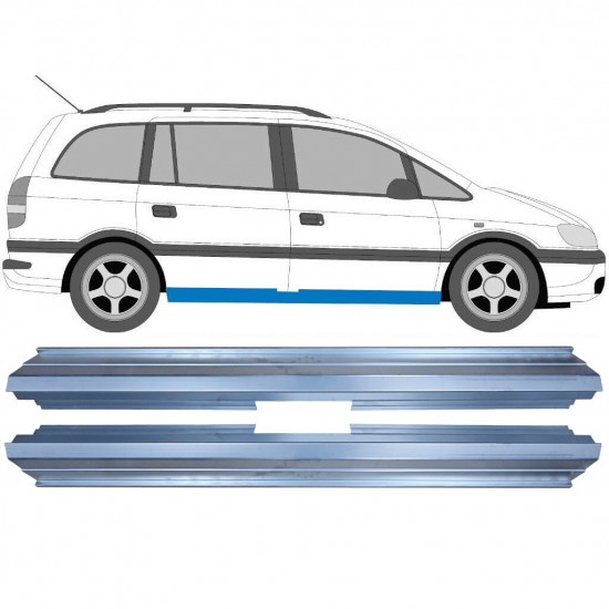 Pannello di riparazione sottoporta lamiera per Opel Zafira A 1999-2005 / Sinistra = Destra (simmetrico) / Set 9714