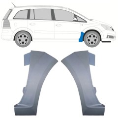 Pannello di riparazione parafango anteriore per Opel Zafira B 2005-2012 / Sinistra+Destra / Set 16852