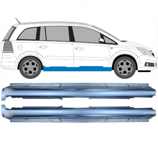 Sottoporta Lamiera Completo per Opel Zafira B 2005-2012 / Sinistra+Destra / Set 10617