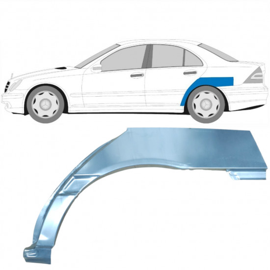 Pannello di riparazione parafango posteriore per Mercedes C-Class W203 2000-2007 / Sinistra 5908