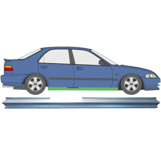 Pannello di riparazione sottoporta lamiera per Honda Civic 1991-1995 / Destra 6650