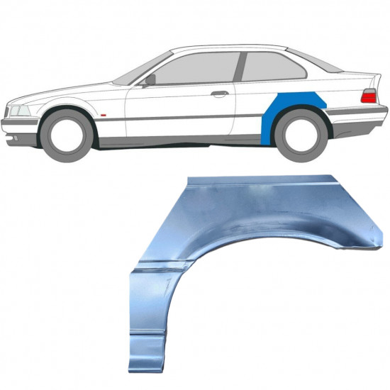 Pannello di riparazione parafango posteriore per BMW 3 E36 1990-2000 / Sinistra / COUPE 6213