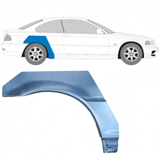 Pannello di riparazione parafango posteriore per BMW 3 E46 1998-2006 / Destra / COUPE 6198
