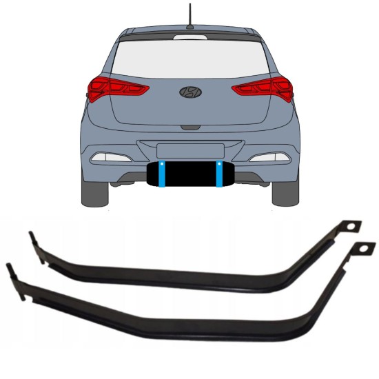 Cinghie serbatoio carburante per Hyundai i20 2014-2020 15116