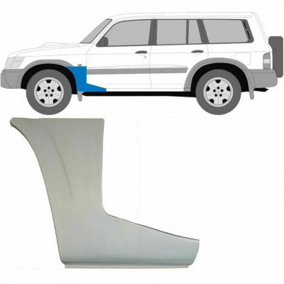 Pannello di riparazione sezione inferiore parafango anteriore per Nissan Patrol Y61 GY61 1997-2009 / Sinistra 6261