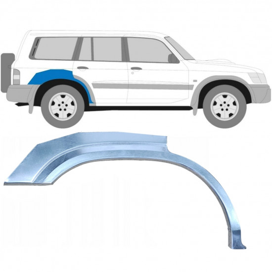 Pannello di riparazione parafango posteriore per Nissan Patrol Y61 GY61 1997-2009 / Destra 6262