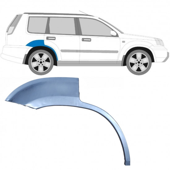 Pannello di riparazione piccolo parafango posteriore per Nissan X-Trail 2001-2007 / Destra 6246